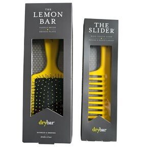 Drybar Lemon Bar Paddle Brush and Slider Wide Tooth Comb Duo